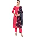 Janasya Women39s Turquoise Blue Rayon Kurta With