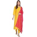 Janasya Women39s Turquoise Blue Rayon Kurta With