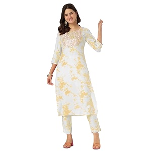 Janasya Womens Yellow Silk Blend Tie