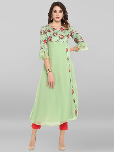 Janasya Women Floral Print A-line Kurta