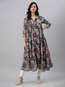 Janasya Women Floral Print A-line Kurta