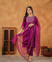 Janasya Women Kurta Pant Dupatta Set