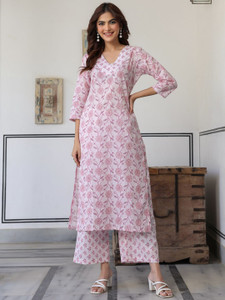 Janasya Women Kurta Pant Set