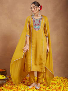 Janasya Women Kurti Pant Dupatta Set