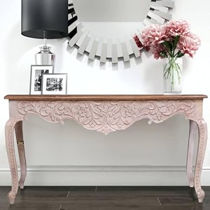 jangid handicraft solid wood console table for living room  entryway hallway sofa amp fish tank table  antique rectangular side table for home amp office  white distress finish
