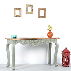 jangid handicraft solid wood console table for living room  entryway hallway sofa amp fish tank table  antique rectangular side table for home amp office  grey distress finish