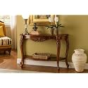 Jangid Handicraft Wooden Half Round Console Table for Living Room | Entryway Hallway Sofa &amp; Fish Tank Table for Home &amp; Office | Solid Sheesham Wood | Brown Finish