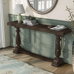 jangid handicraft wooden rectangular console table for living room  entryway hallway sofa amp fish tank table for home amp office  solid sheesham wood  walnut finish