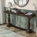 Jangid Handicraft Wooden Rectangular Console Table for Living Room | Entryway Hallway Sofa &amp; Fish Tank Table for Home &amp; Office | Solid Sheesham Wood | Walnut Finish