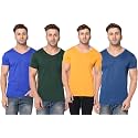 JANGOBOY Men39s Solid Half Sleeve V-Neck Cotton