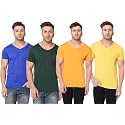 JANGOBOY Men39s Solid Half Sleeve V-Neck Cotton