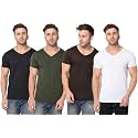 JANGOBOY Men39s Solid Half Sleeve V-Neck Cotton