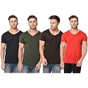 JANGOBOY Men39s Solid Half Sleeve V-Neck Cotton