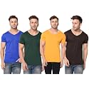 JANGOBOY Men39s Solid Half Sleeve V-Neck Cotton