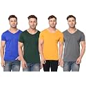 JANGOBOY Men39s Solid Half Sleeve V-Neck Cotton