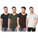 JANGOBOY Men39s Solid Half Sleeve V-Neck Cotton
