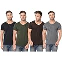 JANGOBOY Men39s Solid Half Sleeve V-Neck Cotton