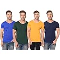JANGOBOY Men39s Solid Half Sleeve V-Neck Cotton