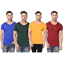 JANGOBOY Men39s Solid Half Sleeve V-Neck Cotton