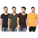 JANGOBOY Men39s Solid Half Sleeve V-Neck Cotton