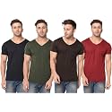 JANGOBOY Men39s Solid Half Sleeve V-Neck Cotton