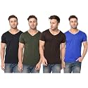 JANGOBOY Men39s Solid Half Sleeve V-Neck Cotton