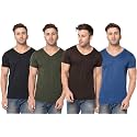 JANGOBOY Men39s Solid Half Sleeve V-Neck Cotton
