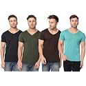 JANGOBOY Men39s Solid Half Sleeve V-Neck Cotton