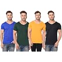 JANGOBOY Men39s Solid Half Sleeve V-Neck Cotton