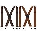Janmercy 2 Pcs X Back Hidden Suspenders for Men
