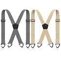 Janmercy 2 Pcs X Back Hidden Suspenders for Men