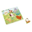 Janod - Wooden Tactile Puzzle - Farm - 5 Pieces