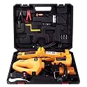JANVITHA 12V DC 3 Ton 150W Electric Scissor Car Floor Jack with Impact Wrench and Tire Inflator Pump | 3-in-1 Portable Solution for Cars, Sedan, SUV Tire Replacement (Height Upto 16.5 Inches)