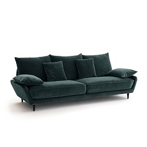 janzo furnitures living room traditional designer three seater sofa wooden legs for home amp office furnitures finish color - green