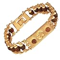 Japam Gold Plated Modern Rudraksha Bracelet | Authenticity Certificate | Bracelet for Medidation and Prayers | Unisex Design for Men and Women | Available in Different Sizes