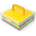 JapanBargain, 10-Pack Japanese Origami Paper Storage Box, Fits 6-inch Folding Paper up to 400 Sheets, Clear Plastic Craft Organizer for Cardstock, Stamps, Sewing Kit Tools, Made in Japan
