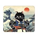 Japanese Black Cat Mouse Pad 9.5x7.9 Inch with Anti-Slip Rubber Base