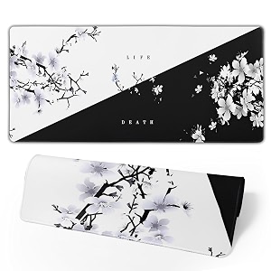 Japanese Life Death Keyboard Mat Black White