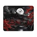 Japanese Mouse Pad - 9.5x7.9 Inch Anime Moonlight Mousepad Night Lake Keyboard Mat with Anti-Slip Rubber Base for Computer Mouse Keyboard Home and Office