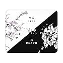 Japanese Mouse Pad - 9.5x7.9 Inch Death and Life Mousepad Cherry Blossom Keyboard Mat with Anti-Slip Rubber Base for Computer Mouse Keyboard Home and Office