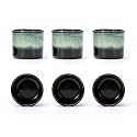 Japanese Tea Cups Set of 6, Ceramic Teacups, Chinese Tea Cups for Hot Tea or Coffee, Demitasse Cups 2.5 Ounces Coffee Mugs (magic exterior)