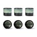 Japanese Tea Cups Set of 6, Ceramic Teacups, Chinese Tea Cups for Hot Tea or Coffee, Demitasse Cups 2.5 Ounces Coffee Mugs (magic interior&exterior)