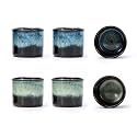 Japanese Tea Cups Set of 6, Ceramic Teacups, 2.5Oz Ceramic Handleless Cup Set, Demitasse Cups 2.5 Ounces Expresso Cups Coffee Mugs (mixed interior&exterior)
