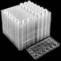 JAPCHET 150 Pack 18 Grid Quail Egg Cartons, Reusable Quail Egg Cartons Cheap Bulk, Stackable Plastic Quail Egg Container for Quail Eggs