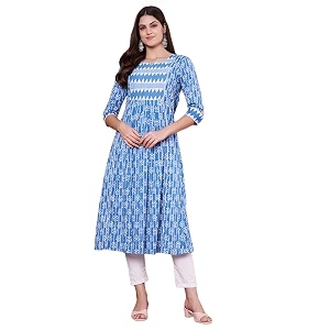 JAPER KURTI Womens Cotton Floral Regular Kurta