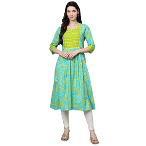 JAPER KURTI Womens Pure Cotton Jaipuri Floral