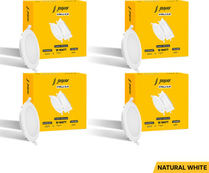 jaquar strella slim 15w round recess down light - natural white pack of 4 ceiling light ceiling lamp white