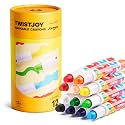 Jar Melo Jumbo Crayons for Toddlers, 12 Colors TwistJoy Washable Crayon