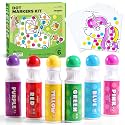 Jar Melo Washable Dot Markers for Toddlers Kids, 6 Colors, Large 60ML