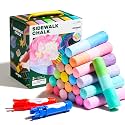 Jar Melo Washable Sidewalk Chalk for Kids, 24 Colors & 2 Holders